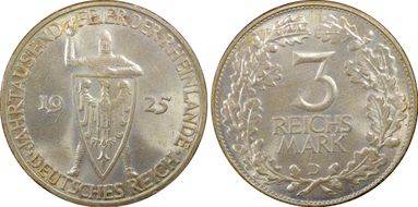 1925-D 3 Mk 1000 Years J-321 MS65