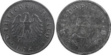 1947-A 5 Pfg J-374 MS63