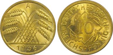 1936-A 10 Rcpfg J-317 MS65