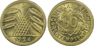 1924-D 50 Rtpfg J-310 MS66