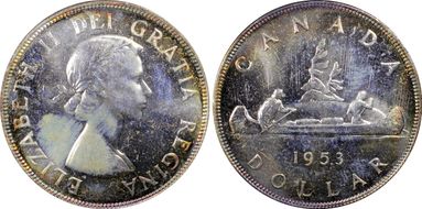 1953 S$1 No Strap, FWL MS64