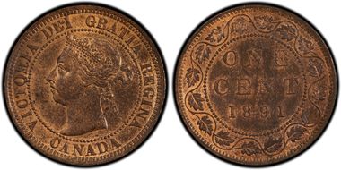 1891 1C Small Date, Small Leaves MS63RB