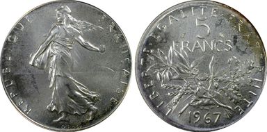 1967 5 Fr Gad-770 F-340 MS67