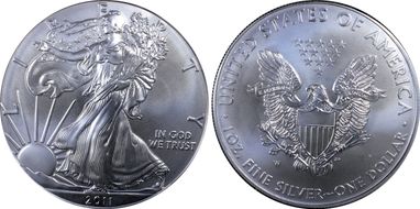 2011-W $1 Burnished Silver Eagle 25th Anniversary Set First Strike SP68