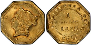 1853 G$1 BG-514 MS64