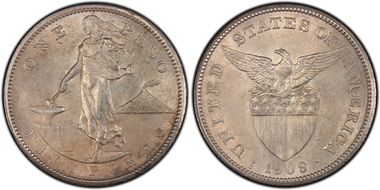 1909-S/S Peso Allen-17.04a AU55