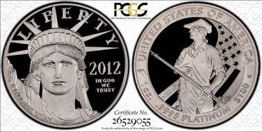 2012-W $100 Statue of Liberty PR70DCAM