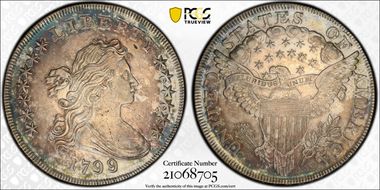 1799/8 $1 15 Reverse Stars AU55