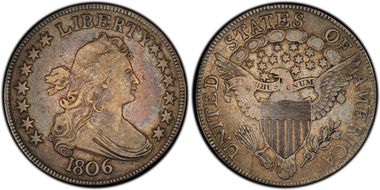 1806 50C Pointed 6, Stem VF20