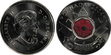 2004-P 25C Poppy Colorized MS67