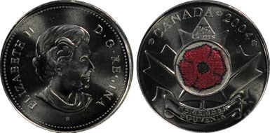 2004-P 25C Poppy Colorized MS67