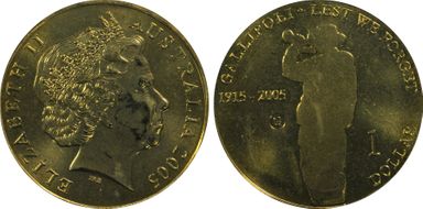 2005-G $1 Gallipoli Counterstamp MS67