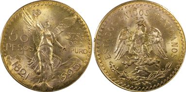 1925 50 Peso KM-481  Au MS65+