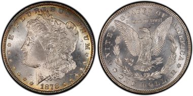 1878 7TF $1 VAM 81, Polished Ear MS64+