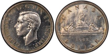 1947 S$1 Maple Leaf MS61