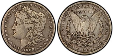 1888-O $1 VAM 7A, Shooting Star VF20