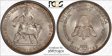 1938 50C New Rochelle MS67