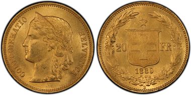 1889 B 20 Fr Edge PROVIDEBIT MS64