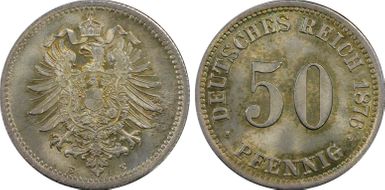 1876-E 50 Pfg J-7 MS65