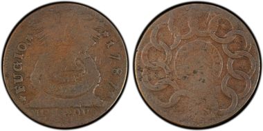 1787 Fugio 1C 4 Cinq, Raised Rims G6BN