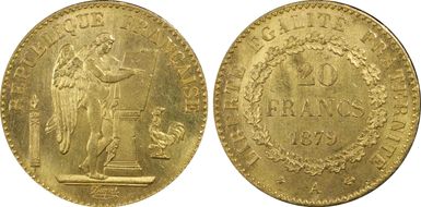 1879-A 20 Fr Gad-1063 F-533 Ancre Barree MS64