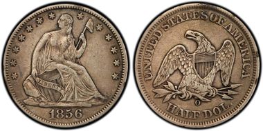 1856-O 50C WB-14, Repunched 56 XF40