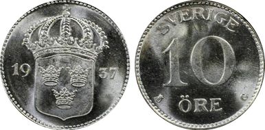 1937 G 10 Öre MS66