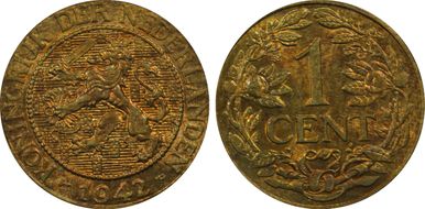 1942-P 1C KM-39a Bronze MS65RB