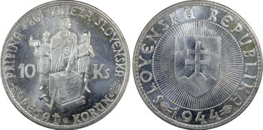 1944 10 Kor KM-9.1  Ag MS66