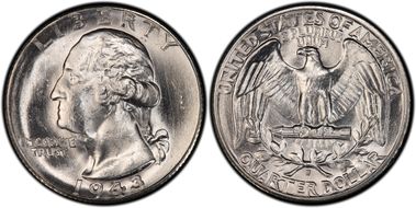 1943-S 25C "Goiter" FS-401 MS64