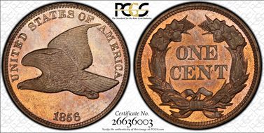 1856 1C Flying Eagle MS65