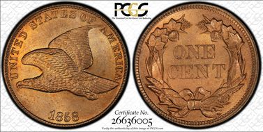 1858 1C Large Letters MS67