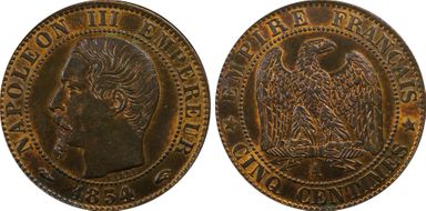 1854-A 5C Gad-152 F-116 MS64RB