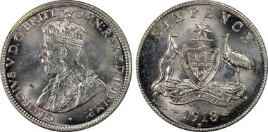 1918-M 6D KM-25  Ag MS64