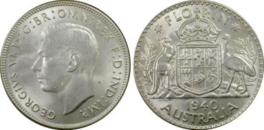 1940(m) Florin KM-40  Ag MS64