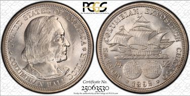 1892 50C Columbian MS66