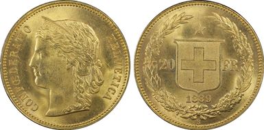 1889 B 20 Fr Edge PROVIDEBIT MS64+