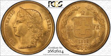 1889 B 20 Fr Edge PROVIDEBIT MS64+