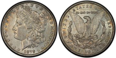 1878 7TF $1 R79 VAM 220 Tripled R AU53