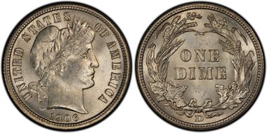 1906-D 10C MS64