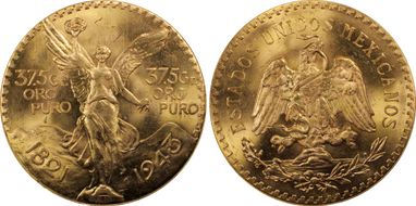 1943 (50 P) KM-482  Au MS66