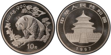 1997(沈) 10 Yn Panda Ag Large Date PAN-289B MS69