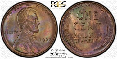 1937 1C MS65BN