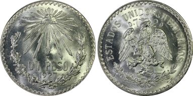 1927-M Peso KM-455  Ag MS66