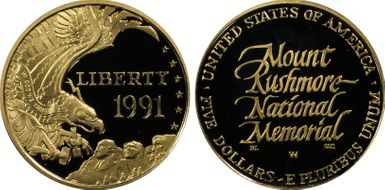 1991-W $5 Mount Rushmore PR69DCAM