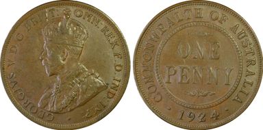1924  1D English obverse MS62BN