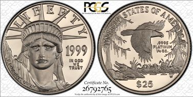 1999-W $25 Statue of Liberty PR70DCAM