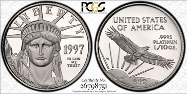 1997-W $10 Statue of Liberty PR70DCAM