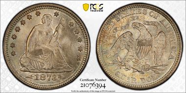 1873 25C Arrows MS64+