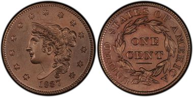 1837 1C Plain Cords, Medium Letters N1BN